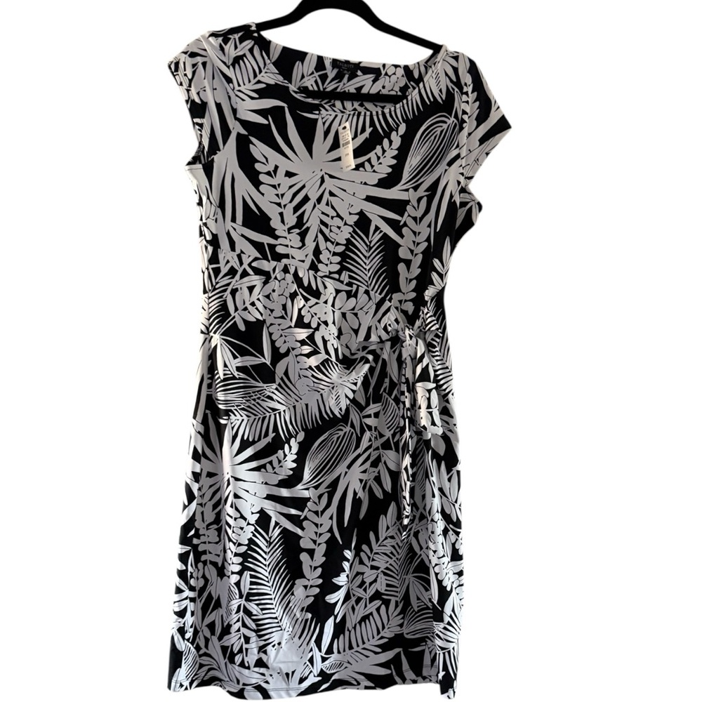 NWT - Talbots Black and White Botanical Midi Dress ($139)